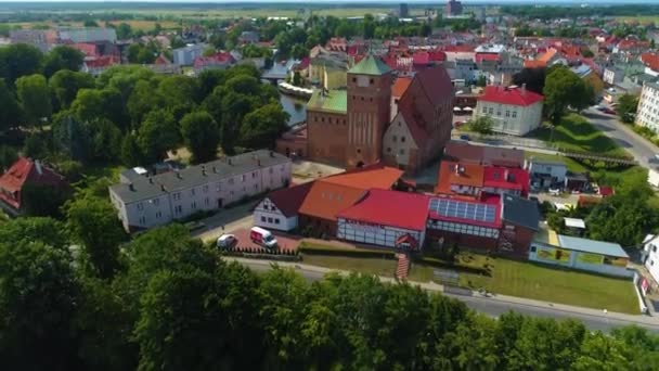 Zámecké Muzeum Darlowo Zamek Ksiazat Pomorskich Muzeum Aerial View Polsko — Stock video