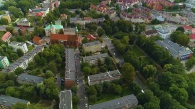 Slupsk Krajobraz hava manzaralı güzel Polonya manzarası. Yüksek kalite 4k görüntü