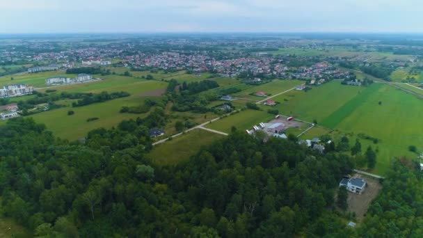 Prachtig Panorama Ostroleka Krajobraz Luchtfoto Uitzicht Polen Hoge Kwaliteit Beeldmateriaal — Stockvideo