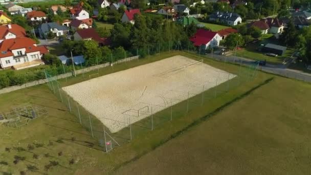 Sports Hall Field Biala Podlaska Hala Sportowa Boisko Aerial View — Vídeo de Stock