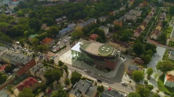 Cultureel Centrum Wejherowo Centrum Kultury Filharmonia Luchtfoto Polen Hoge Kwaliteit — Stockvideo