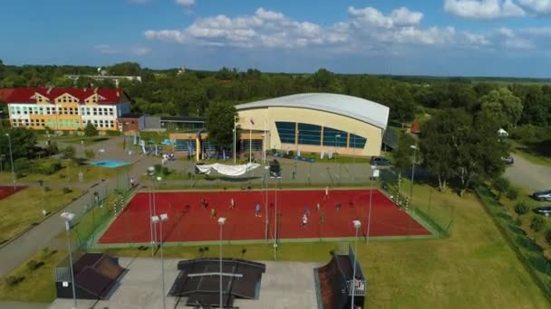 Campo Futebol Dzwirzyno Boisko Osrodek Reakreacji Aerial View Poland Imagens — Vídeo de Stock