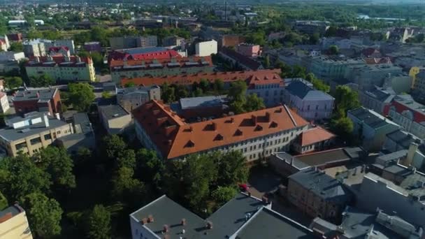 Old Town Dormitory Gniezno Internet Aerial View Poland High Quality — Stock Video