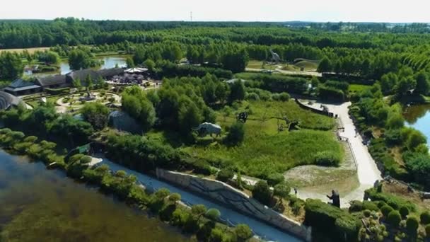 Leba Parkı Ndaki Lunapark Rozrywki Leba Parkı Havacılık Manzarası Polonya — Stok video