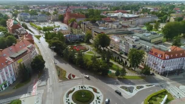 胜利广场Slupsk Plac Zwyciestwa Aerial View Poland 高质量的4K镜头 — 图库视频影像