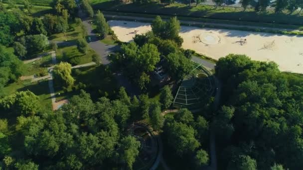 Zoo Wroclawski Park Lubin Flygfoto Polen Högkvalitativ Film — Stockvideo