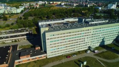 Konin Szpital Hastanesi Krajobraz Hava Görüntüsü Polonya. Yüksek kalite 4k görüntü