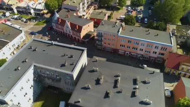 Street Pucka Wejherowo Centrum Downtown Aerial View Poland High Quality — Stock Video