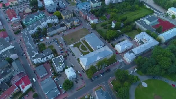 Средняя Школа Siedlce Liceum Aerial View Польша Высококачественные Кадры — стоковое видео