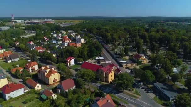 スタジアム美しいパノラマルビン ウィドク空撮ポーランド 高品質4K映像 — ストック動画