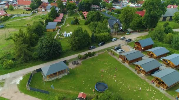 Beautiful Landscape Cottages Stegna Domki Aerial View Poland Кадри Високої — стокове відео