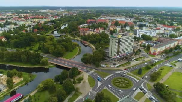 Jana Pawla Nehri Gwda Pila Aleja Rondo Havayolları Polonya Yüksek — Stok video