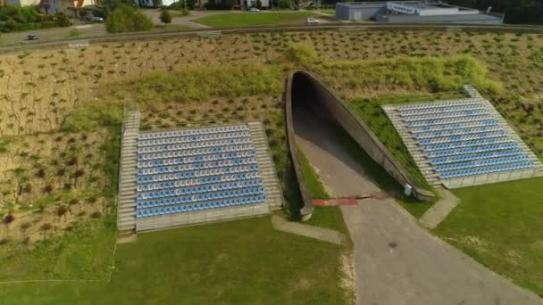Στάδιο Mosir Pila Stadion Aerial View Πολωνία Υψηλής Ποιότητας Πλάνα — Αρχείο Βίντεο