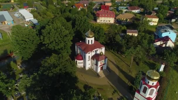 Ortodoks Mezarlığı Podlaska Cmentip Prawoslawny Hava Görüntüsü Polonya Yüksek Kalite — Stok video