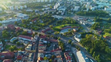 Güzel manzara Torun Krajobraz Hava Görüntüsü Polonya. Yüksek kalite 4k görüntü