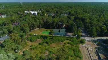 Güzel Panorama Otwock Krajobraz Ağaçları Hava Görüntüsü Polonya. Yüksek kalite 4k görüntü