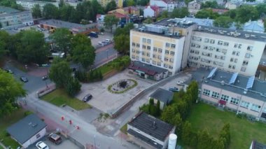 Hastane Siedlce Szpital Hava Görüntüsü Polonya. Yüksek kalite 4k görüntü