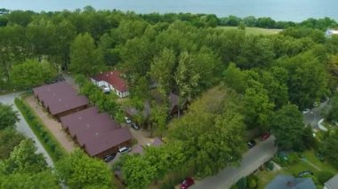 Güzel manzara Wladyslawowo Piekny Krajobraz Hava Manzarası Polonya. Yüksek kalite 4k görüntü