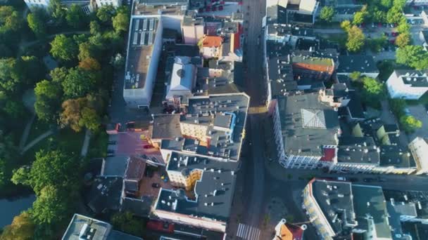 Οδός Gdanska Plac Wolnosci Bydgoszcz Aerial View Πολωνία Υψηλής Ποιότητας — Αρχείο Βίντεο