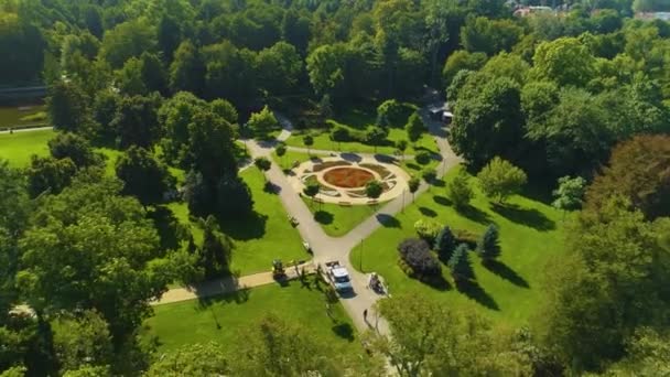 Krásný Central Park Majkowskiego Wejherowo Aerial View Polsko Vysoce Kvalitní — Stock video