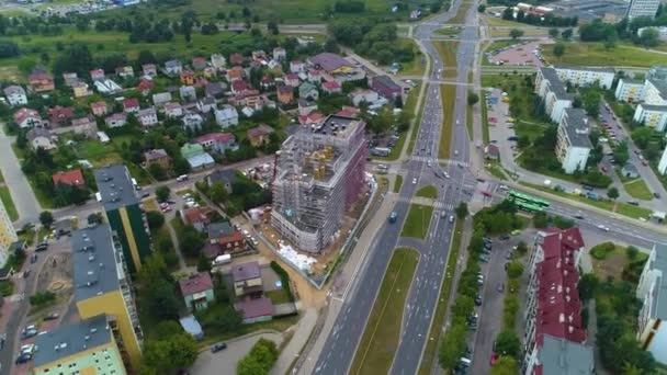 Будівництво Bialystok Budynek Budowa Aerial View Poland Кадри Високої Якості — стокове відео