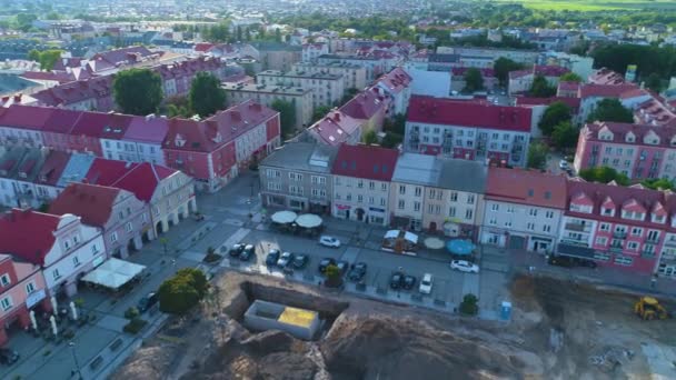 Altstadtmarkt Lomza Stare Miasto Rynek Luftaufnahme Polen Hochwertiges Filmmaterial — Stockvideo