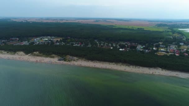 ビーチバルト海ラジープラザMorze Baltyckie空撮ポーランド 高品質4K映像 — ストック動画