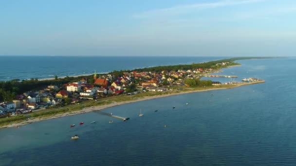 Panoráma Gyönyörű Táj Kuznica Piekny Krajobraz Légi Kilátás Lengyelország Kiváló — Stock videók