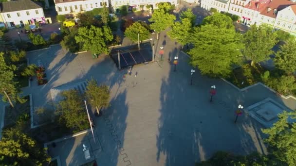 Πλατεία Wolnosci Centrum Biala Podlaska Aerial View Poland Υψηλής Ποιότητας — Αρχείο Βίντεο