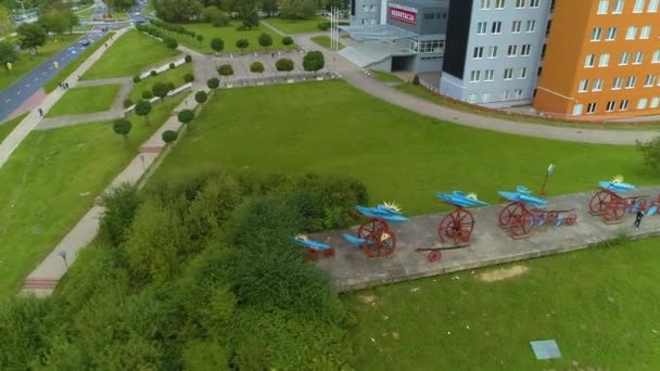 Technische Universität Koszalin Politechnika Luftaufnahme Polen Hochwertiges Filmmaterial — Stockvideo