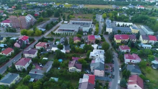 Panorama Garden Shop Biala Podlaska Häuser Domy Luftaufnahme Polen Hochwertiges — Stockvideo