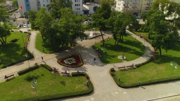 Kaczynski Square Green Market Wloclawek Zielony Rynek Aerial View Poland — Stock video
