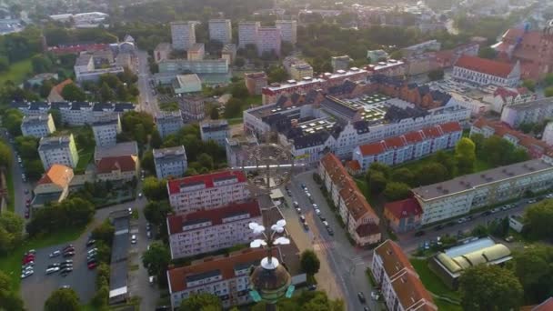 Gyönyörű Templom Stargard Kosciol Swietego Jozefa Aerial View Lengyelország Kiváló — Stock videók