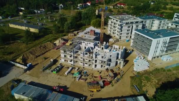Siedlung Bau Konin Osiedle Luftaufnahme Polen Hochwertiges Filmmaterial — Stockvideo