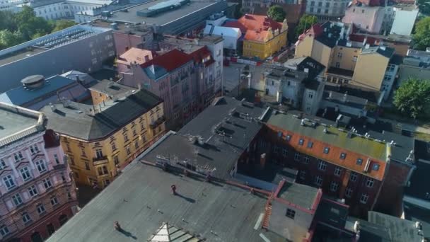 Улица Gdanska Plac Wolnosci Bydgoszcz Aerial View Poland Высококачественные Кадры — стоковое видео