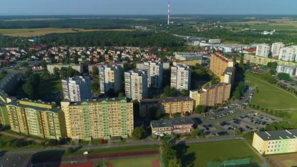 Όμορφη Κατοικία Τοπίο Lubin Krajobraz Osiedle Aerial View Πολωνία Υψηλής — Αρχείο Βίντεο