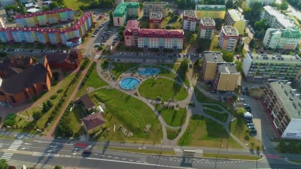 Oyun Parkı Jagiellonskie Biala Podlaska Plac Zabaw Hava Görüntüsü Polonya — Stok video