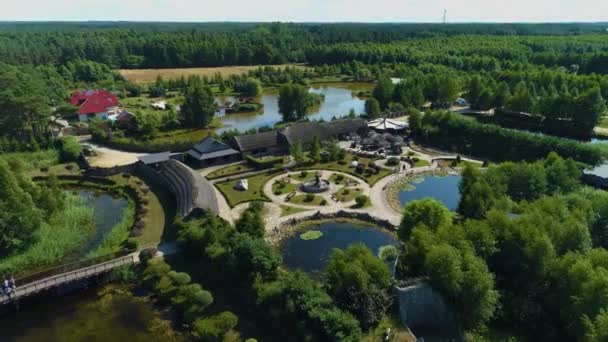 Leba Parkı Ndaki Lunapark Rozrywki Leba Parkı Havacılık Manzarası Polonya — Stok video
