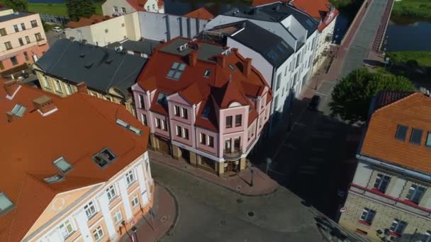 Gamla Stan Konin Stare Miasto Flygfoto Polen Högkvalitativ Film — Stockvideo