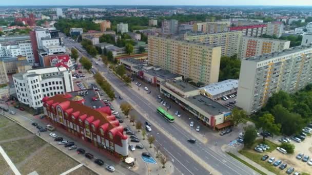 Tržní Náměstí Bialystoku Rynek Sienny Aerial View Polsko Vysoce Kvalitní — Stock video
