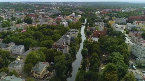 Piękny Krajobraz Słupia Rzeka Rzeka Widok Lotu Ptaka Polska Wysokiej — Wideo stockowe