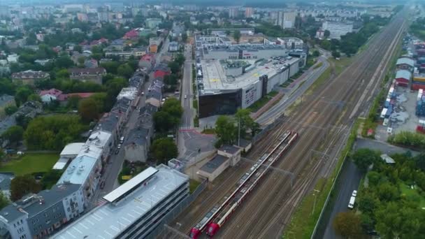 Centrum Handlowe Nowa Stacja Pruszków Galeria Aerial View Poland Wysokiej — Wideo stockowe