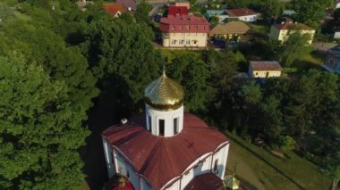 Ortodoks Mezarlığı Podlaska Cmentip Prawoslawny Hava Görüntüsü Polonya. Yüksek kalite 4k görüntü