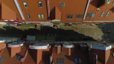 Szczecin Rynek Sienny Ratusz Staromiejski Havacılık Polonya. Yüksek kalite 4k görüntü