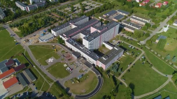 Hastanesi Lomza Szpital Wojewodzki Hava Manzarası Polonya Yüksek Kalite Görüntü — Stok video