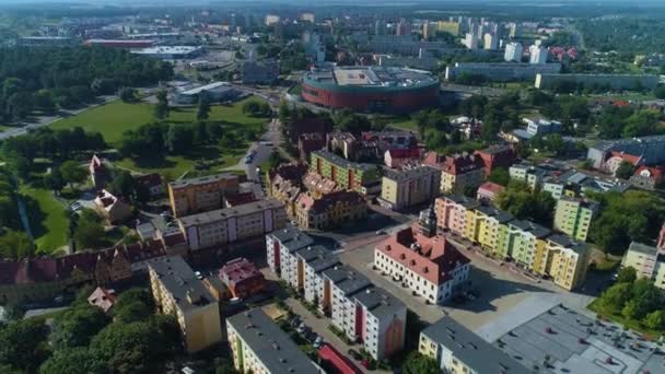 Panorama Cuprum Arena Shopping Lubin Centrum Handlowe Aerial View Poland — Vídeo de Stock