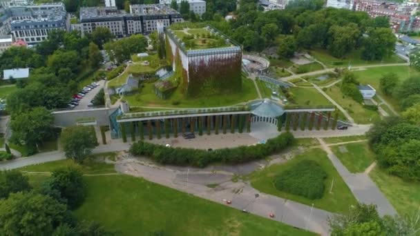 stock video Beautiful Opera Philharmonic Bialystok Filharmonia Aerial View Poland. High quality 4k footage