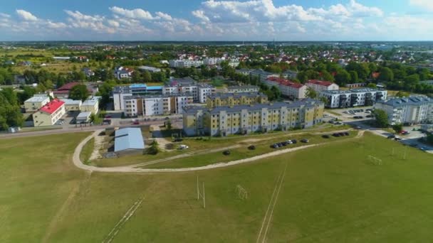 Panorama Van Siedlce Osiedle Housing Estate Aerial View Polen Hoge — Stockvideo