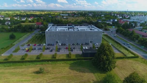 Tribunal Distrito Siedlce Triste Vista Aérea Rejonowy Polonia Imágenes Alta — Vídeo de stock