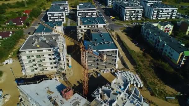 Bydlení Výstavbě Konin Osiedle Aerial View Polsko Vysoce Kvalitní Záběry — Stock video